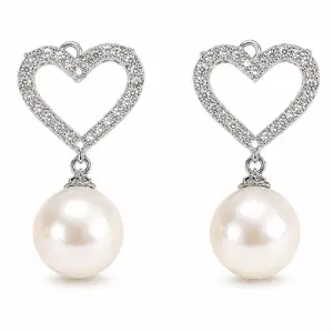 ARETES PERLAS Y CORAZON